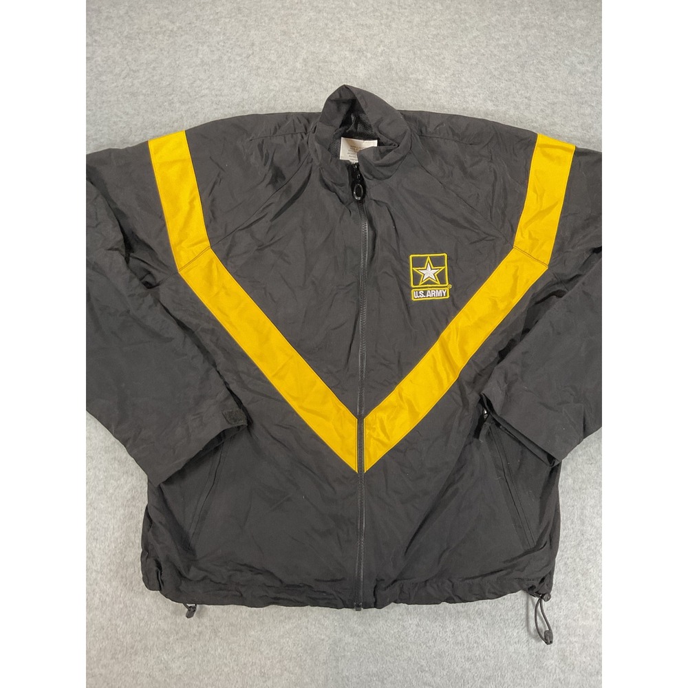 US Army APFU Physical Fitness Uniform Jacket Black Yellow Small Short 2667 - Picture 1 of 5